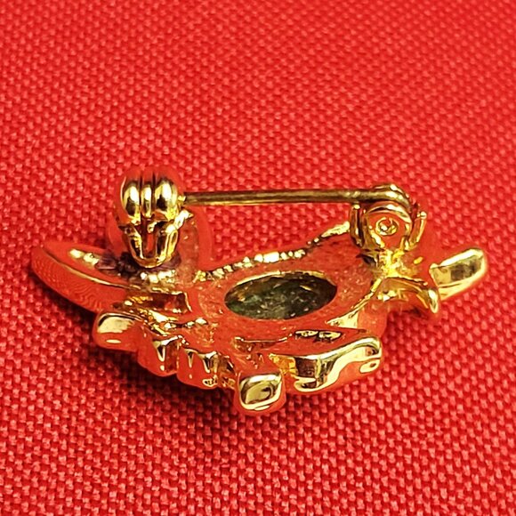 Vintage Jelly Belly Bird Brooch Singing Chickadee Gold Tone Metal - Picture 4 of 8